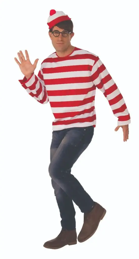 Where's Waldo Men Costume Top XL/Adult