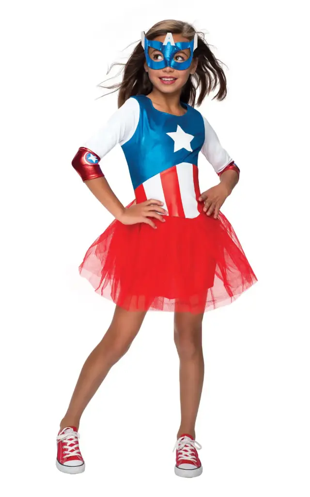 Captain America Metallic Dress  Girls
