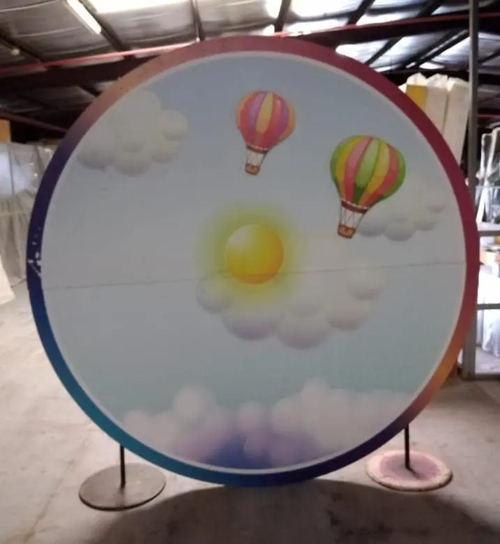 Hot Air Balloons In Sky Backdrop Diam 200 Cm-Rental