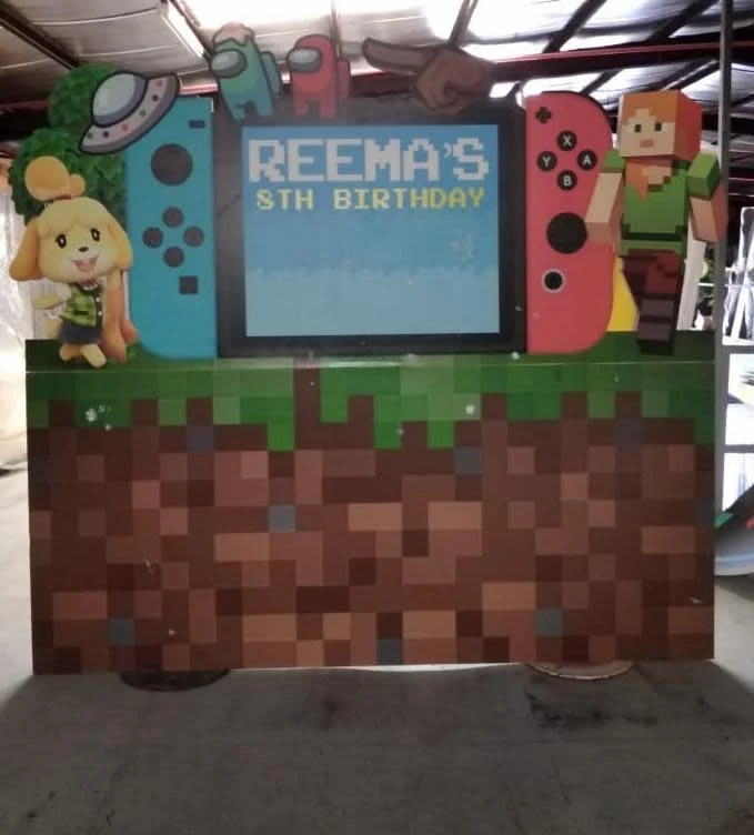 Video Game Birthday Backdrop 220X240 Cm Rental