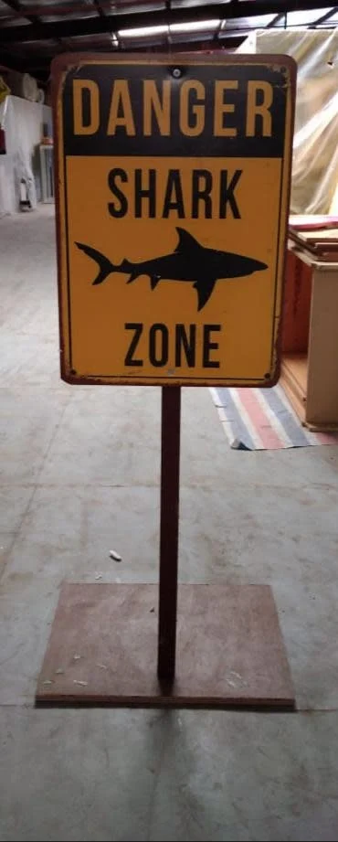 Danger Shark Zone Sign 50x150 cm Rental
