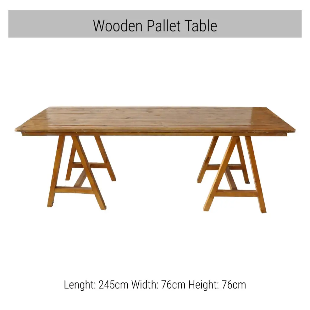 Table-Wooden Cake Table with Tripod Support Rental