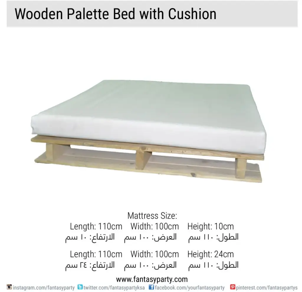 Wooden Pallet Square Table with cushion Rental