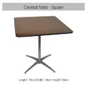 Table-Square Cocktail (78X78XH 90) cm Rental