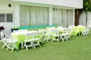 Table-Rectangular Plastic W/6 Chairs Rental