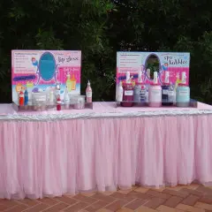 Buffet Table With Tulle Table Cover and Skirting-Rental