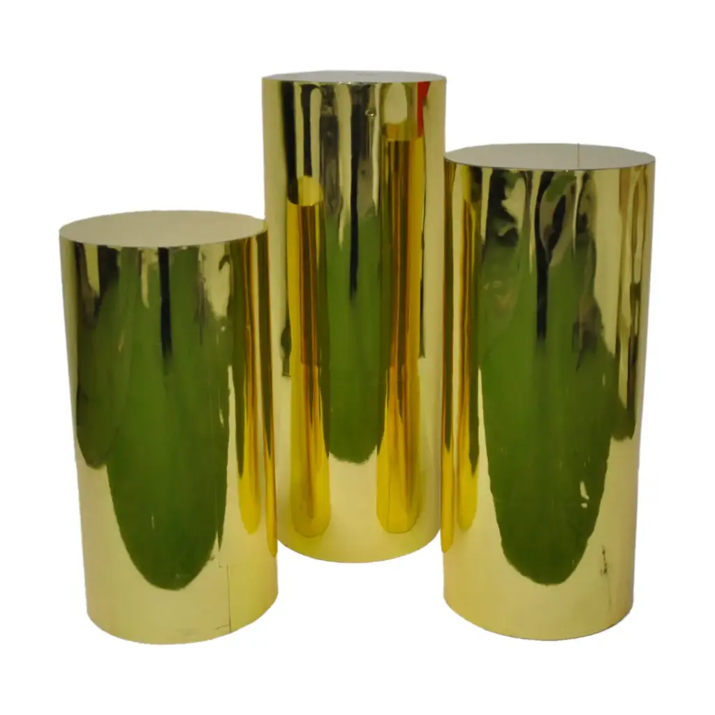 Cylinder display Stand Rental-Metallic  Gold