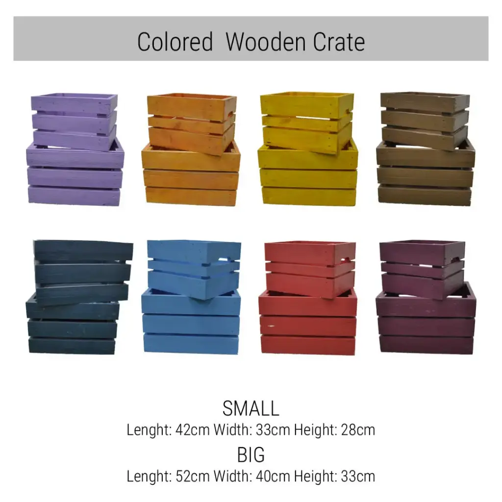 Colored Wooden Crates Large (40x52xH32 )  Rental/Piece