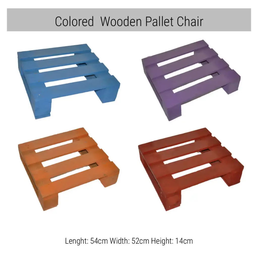 Colored Wooden Crates Seats (54x52xH14) cm-Rental