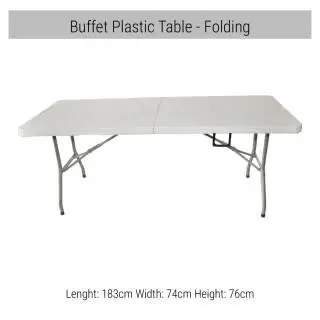 Plastic Folding Buffet Table (183 cm) Rental