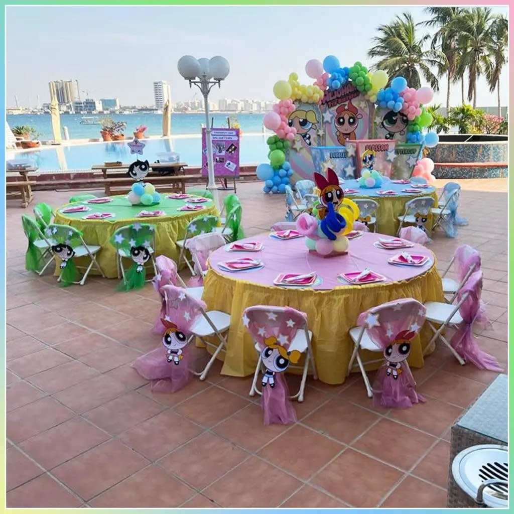 Kids Round Table with 8 Chairs-Theme Setting