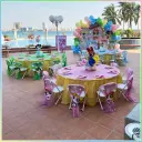 Kids Round Table with 8 Chairs-Theme Setting