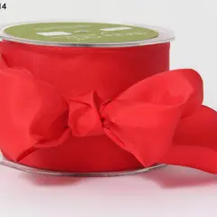 Wired Satin Ribbon 2.5 Inch 20 Yards-Red