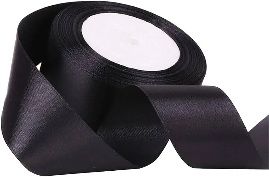 Satin Ribbon 3 Inch 20 Yard-Black	