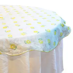 Round Table Cover 90cm-Daisies White