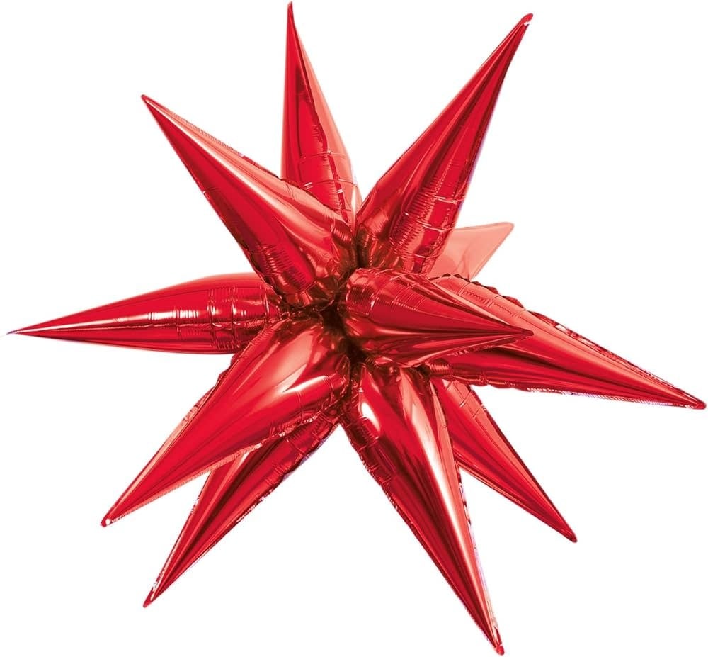 22 Inch 3D Star Foil Balloon 2/pk-Red