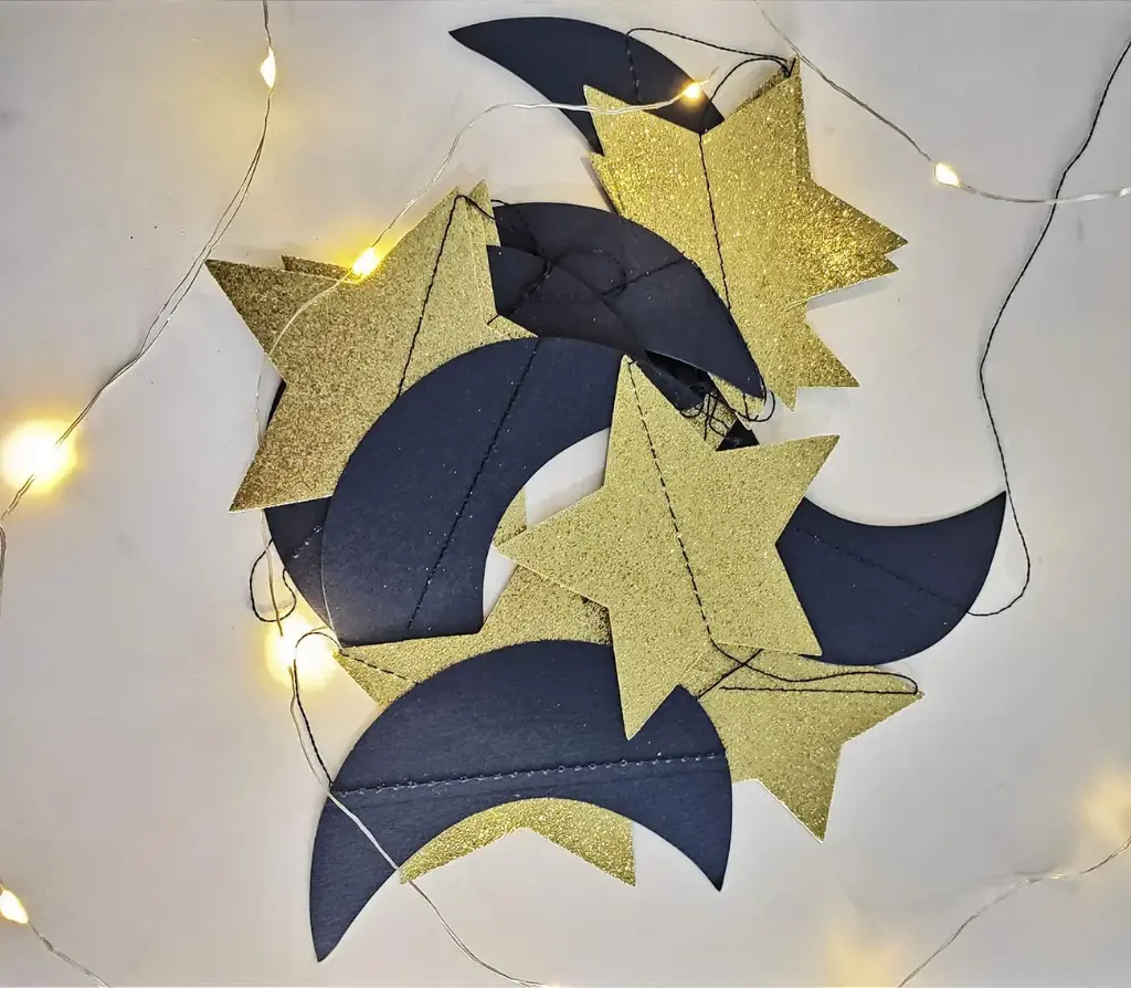1set/1pc Gold  Glitter Star & Moon Decorations