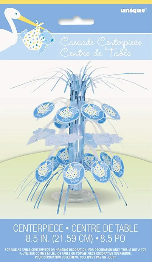 زينة النافورة الورقية الصغيرة بطول ثمانية إنش ونصف بنمط طائر اللقلق للمولود والمولودة لمناسبة استقبال المولود الجديد