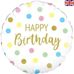 18 inch Pastel Dots Birthday Holographic balloon 