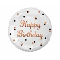 18 inch balloon HB, white, rose-gold printing