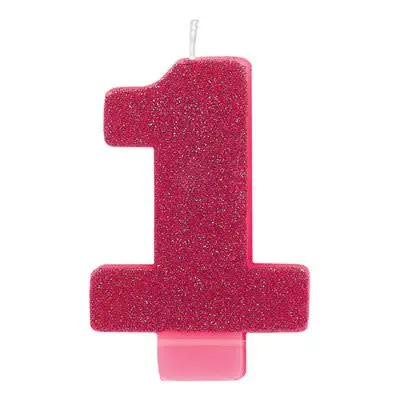 Numeral No 1 Glitter Candle