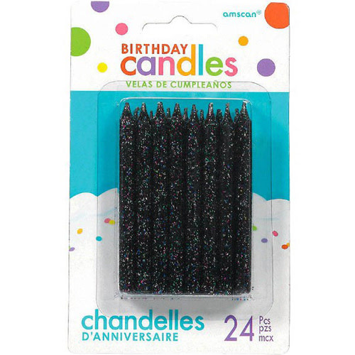 Candles - Large Spiral Glitter 24/pk