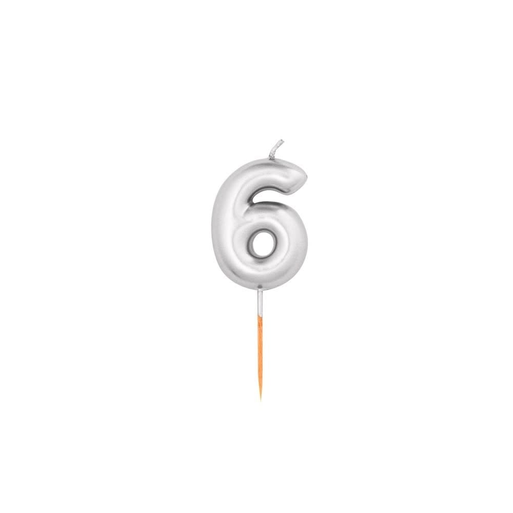 Numeral Metal Candle (6) 8Cm