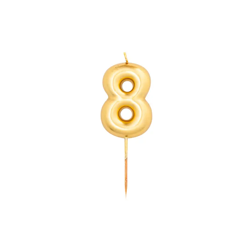 Numeral Metal Candle (8) 8Cm  