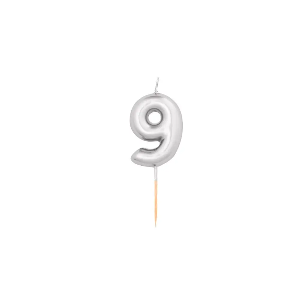 Numeral Metal Candle (9) 8Cm   