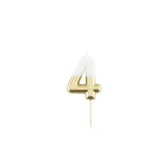 Numeral Metal Candle (4)  9 Cm 