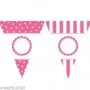 بنر أعلام زينة بنقشة الدامسك والنقاط باللون البنفسجي الفاتح (Damask Dots Light Purple)