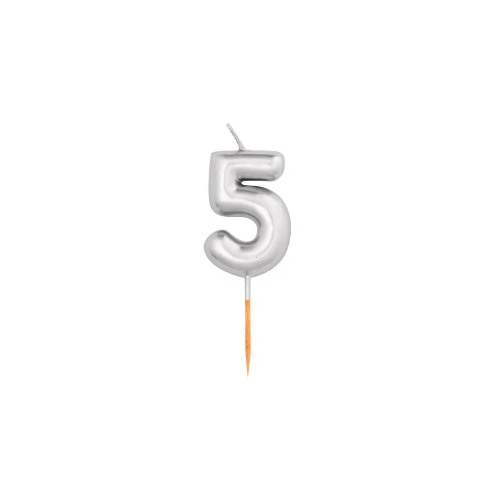 Numeral Metal Candle (5) 8Cm