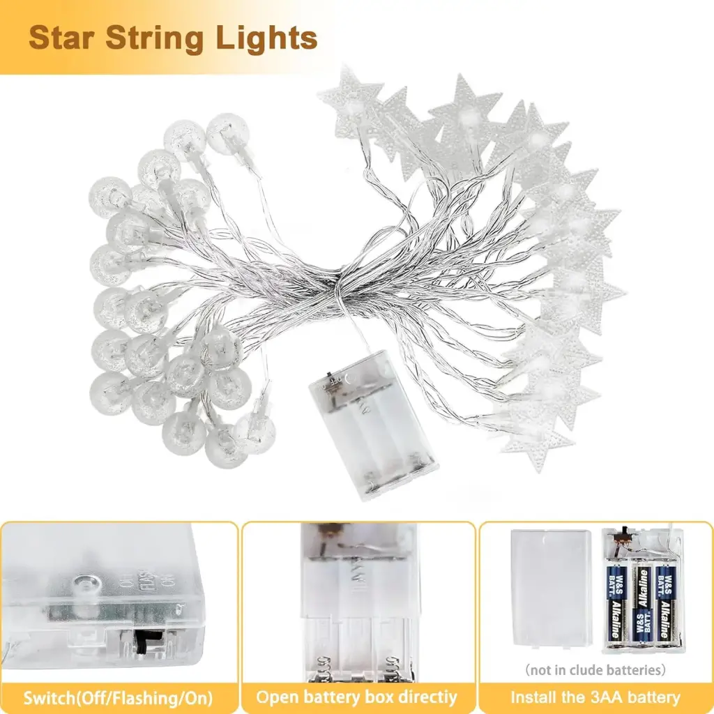 LED String Lights Stars & Balls