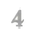 Numeral Metal Candle 4 9.5 Cm