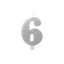 Numeral Metal Candle 6 9.5 Cm