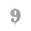 Numeral Metal Candle 9 9.5 Cm