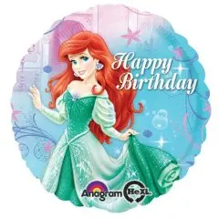18 Inch Mylar Balloon-Little Mermaid Ariel Happy Birthday
