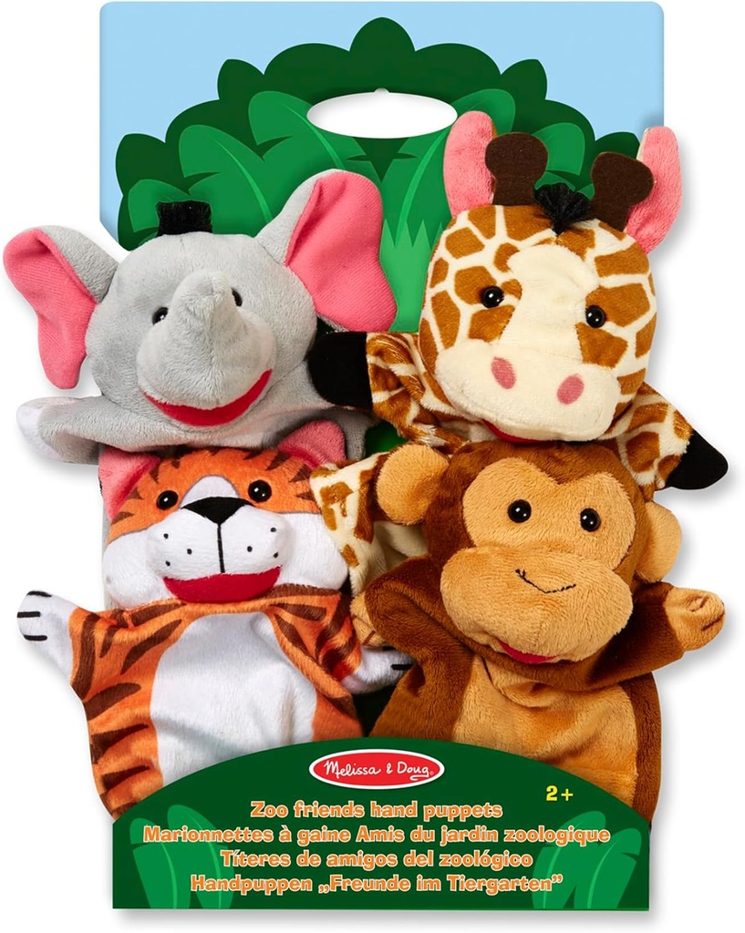  ZOO FRIENDS HAND PUPPETS (SET OF 4)