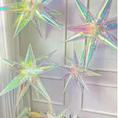 8 Point Star Foil Balloon-Iridiscent