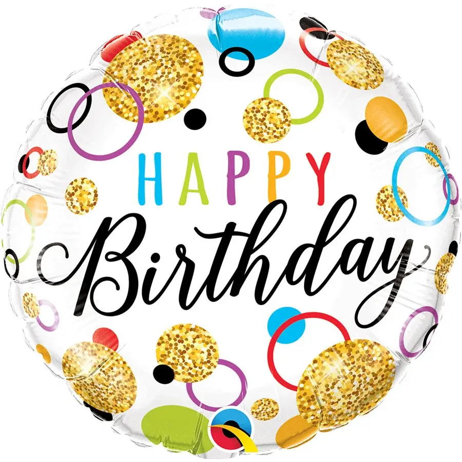 18 inch Birthday Glitter Dots balloon