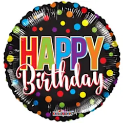 بالون "Happy Birthday" منقط - 18 إنش