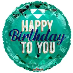 18 inch PR BIRTHDAY TO YOU ON GREEN balloons