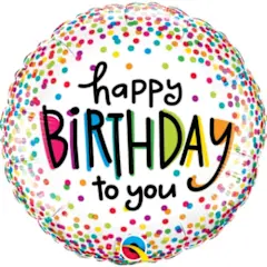 18 inch BDAY SPRINKLED DOTS balloon