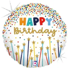  18 Inch Birthday Star Candles balloon