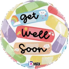  18 Inch Cheerful Get Well Band Aid Foil balloon 