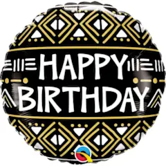  18 inch Birthday Mud Cloth Print balloon