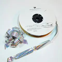 Pull String Holographic Bow Reel 50 Bows/Reel