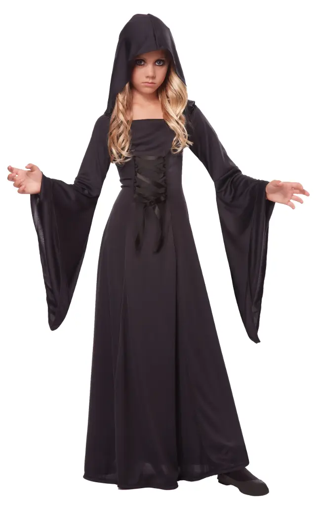 Hooded Girls Black Robe