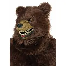 Grizzly Bear Ani-Motion Mask- Brown