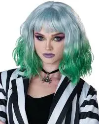 Netherworld Ghost Wig-White/Green